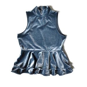 Torn By Ronny Kobo ‘Ricki’ Velvet Peplum Sleeveless Top